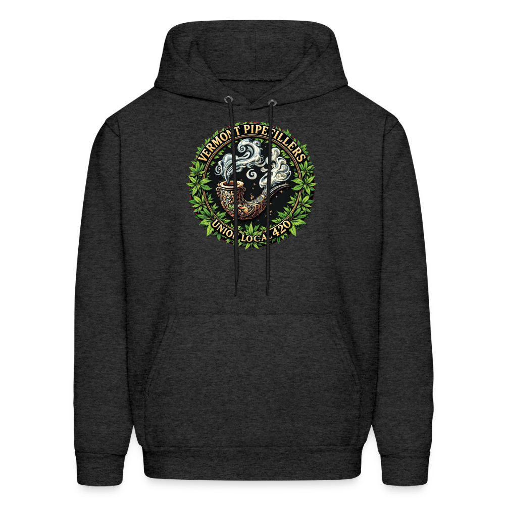 VERMONT PIPEFILLERS LOCAL 420 2 EMBLEM Men's Hoodie - charcoal grey
