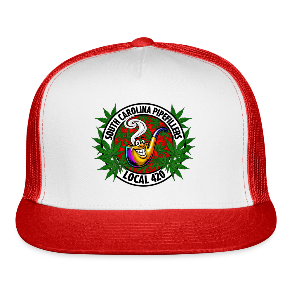 SOUTH CAROLINA PIPEFILLERS LOCAL 420 Trucker Hat - white/red