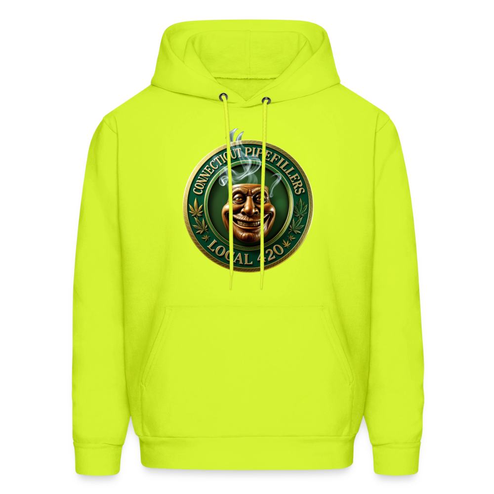 CONNECTICUT PIPEFILLERS LOCAL 420 F/B DESIGN Men's  Hoodie - safety green