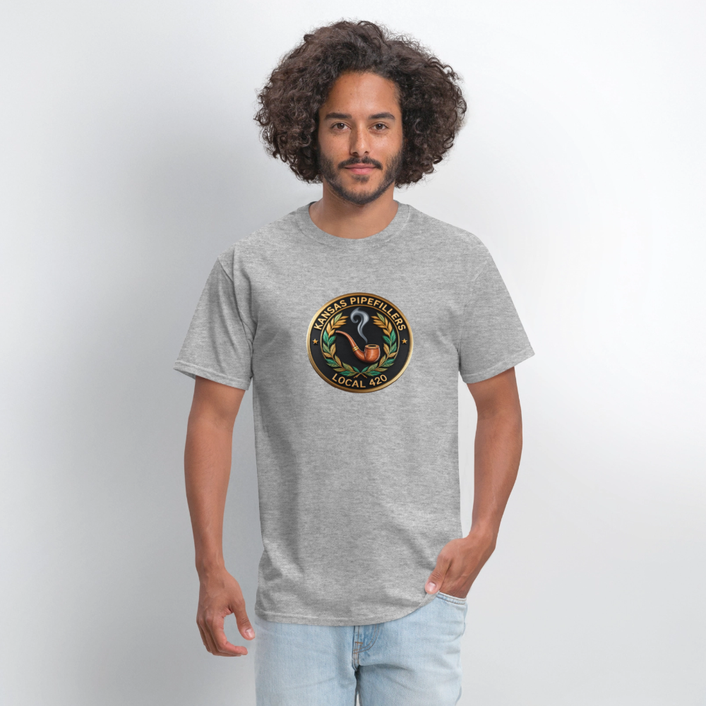 KANSAS PIPEFILLERS LOCAL 420 Men's T-Shirt - heather gray