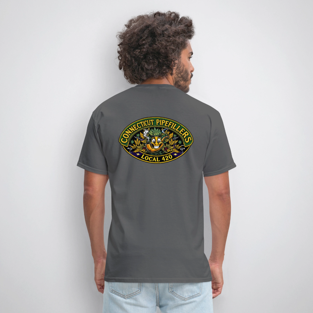 CONNECTICUT PIPEFILLERD LOCAL 420 F/B DESIGN Men's T-Shirt - charcoal