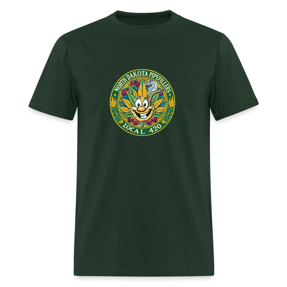 NORTH DAKOTA PIPEFILLERS LOCAL 420 F/B 2 DESIGNS Men's T-Shirt - forest green