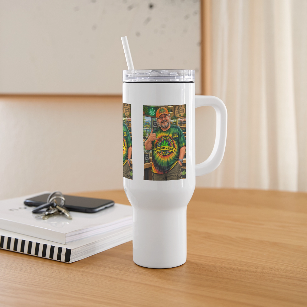 GURU GANJA GARB THE ORIGINAL GURU 40 Oz Stainless Steel Travel Tumbler - white