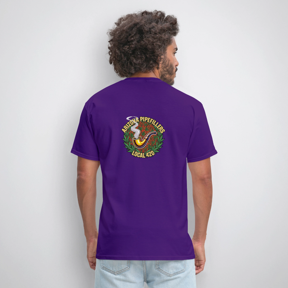 ARIZONA PIPEFILLERS LOCAL 420  F/B DESIGN Men's T-Shirt - purple