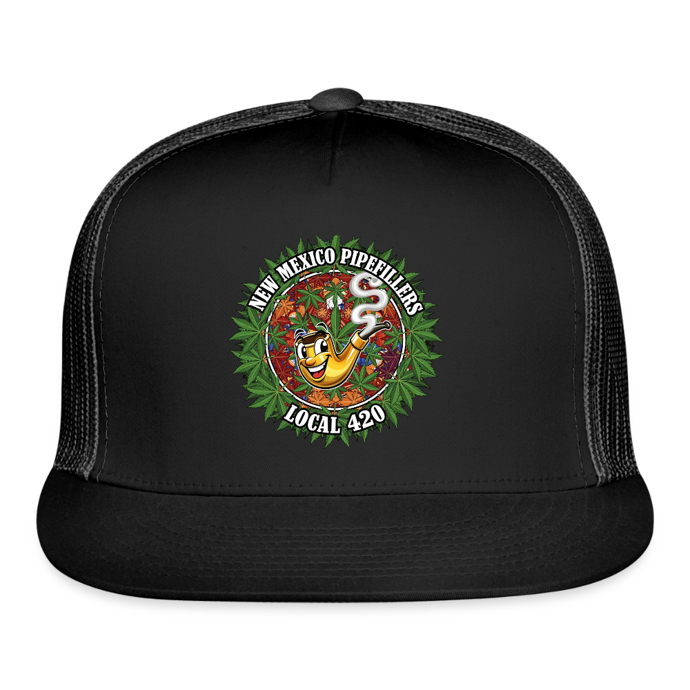 NEW MEXICO PIPEFILLERS LOCAL 420 Trucker Hat - black/black