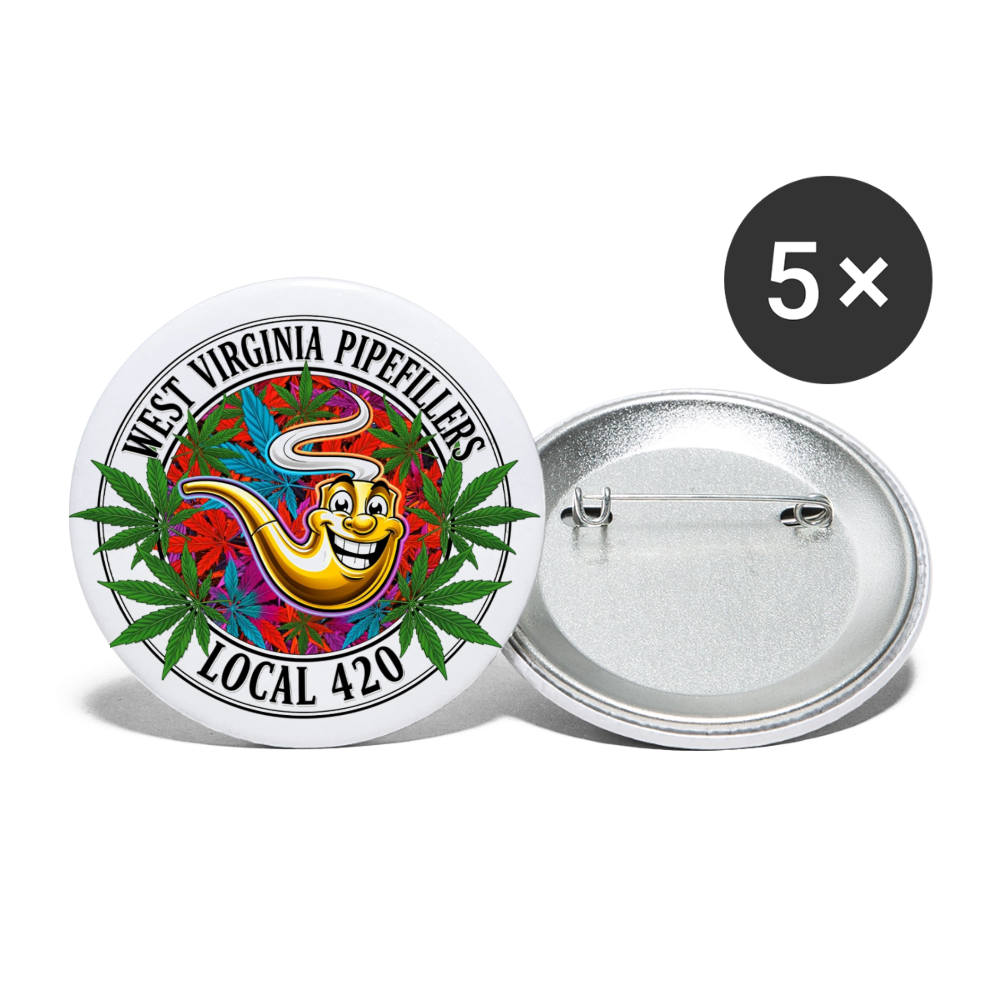 WEST VIRGINIA  PIPEFILLERS LOCAL 420 Union Buttons small 1'' (5-pack) - white