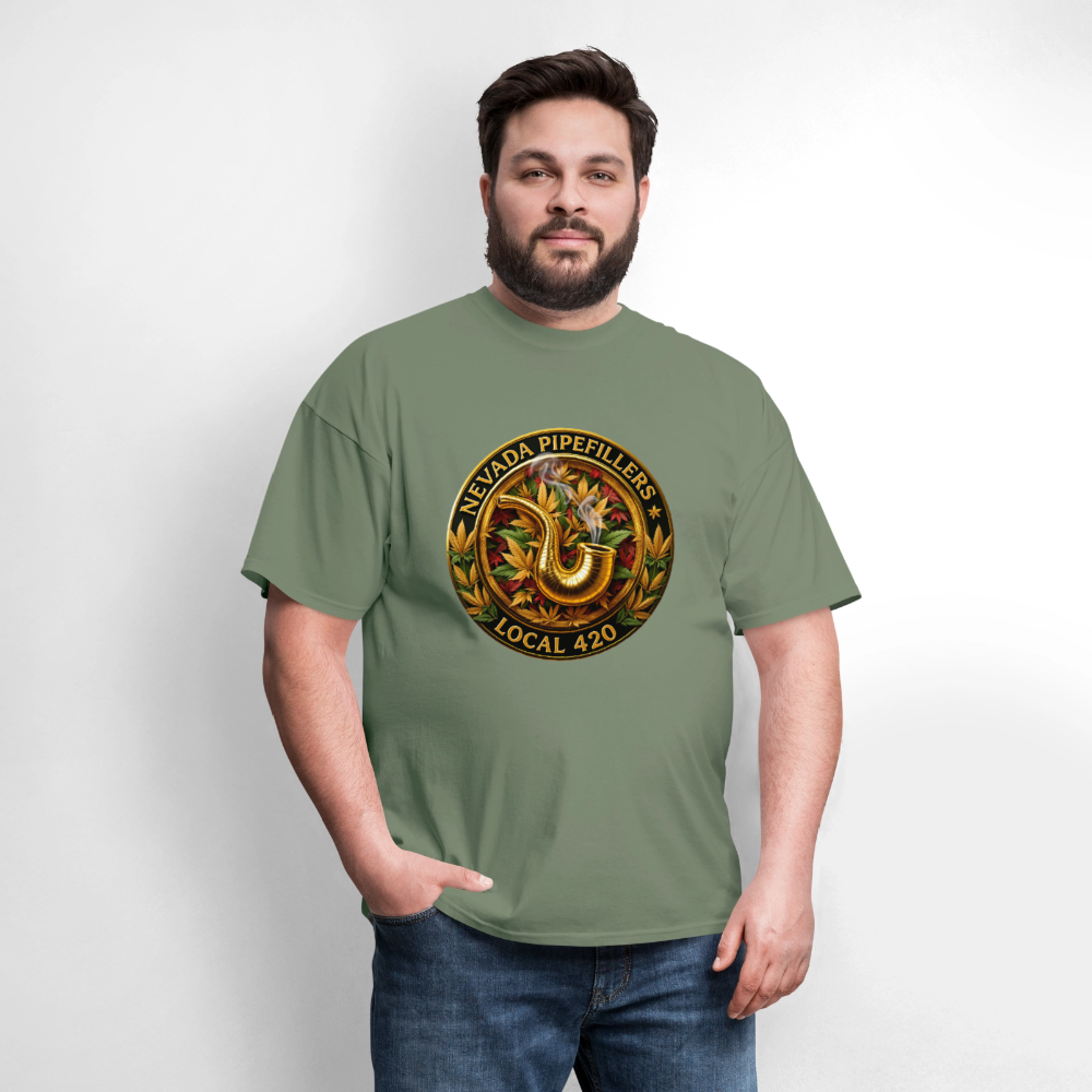 NEVADA PIPEFILLERS LOCAL 420  Men's T-Shirt - military green