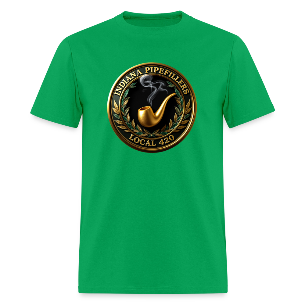 INDIANA PIPEFILLERS LOCAL 420 F/B DESIGN Men's T-Shirt - bright green