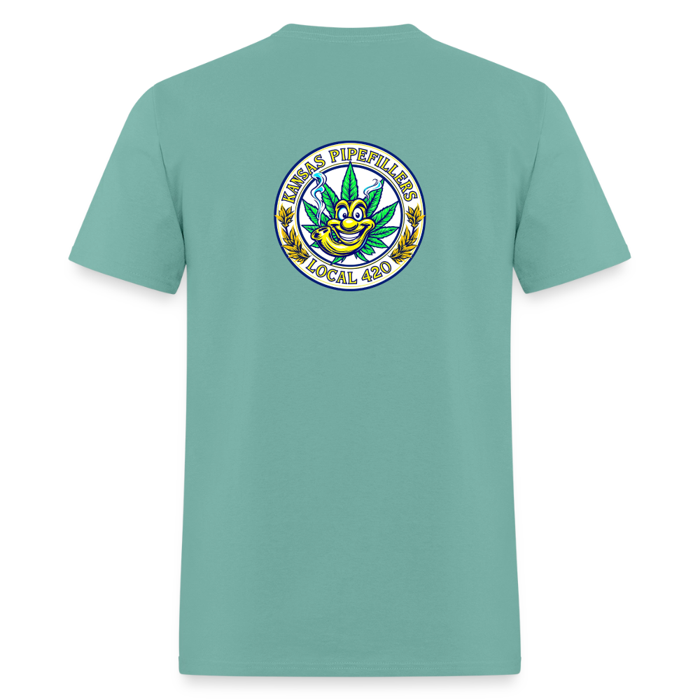 KANSAS PIPEFILLERS LOCAL 420 F/B DESIGNS Men's T-Shirt - aquatic