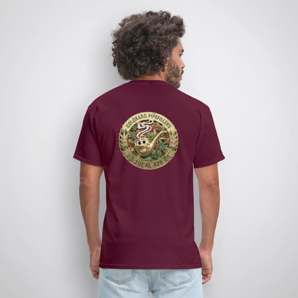 COLORADO PIPEFILLERS LOCAL 420 Men's T-Shirt - burgundy