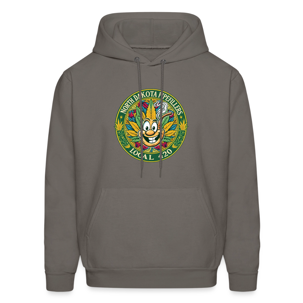 NORTH DAKOTA PIPEFILLERS LOCAL 420 F/B 2 DESIGNS Men's Hoodie - asphalt gray