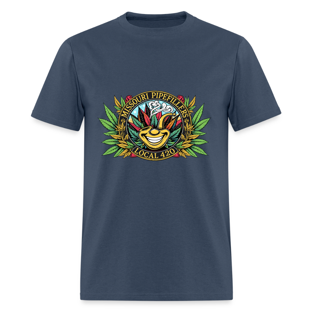 MISSOURI PIPEFILLERS LOCAL 420 Dog Bandana Men's T-Shirt -  blue dusk