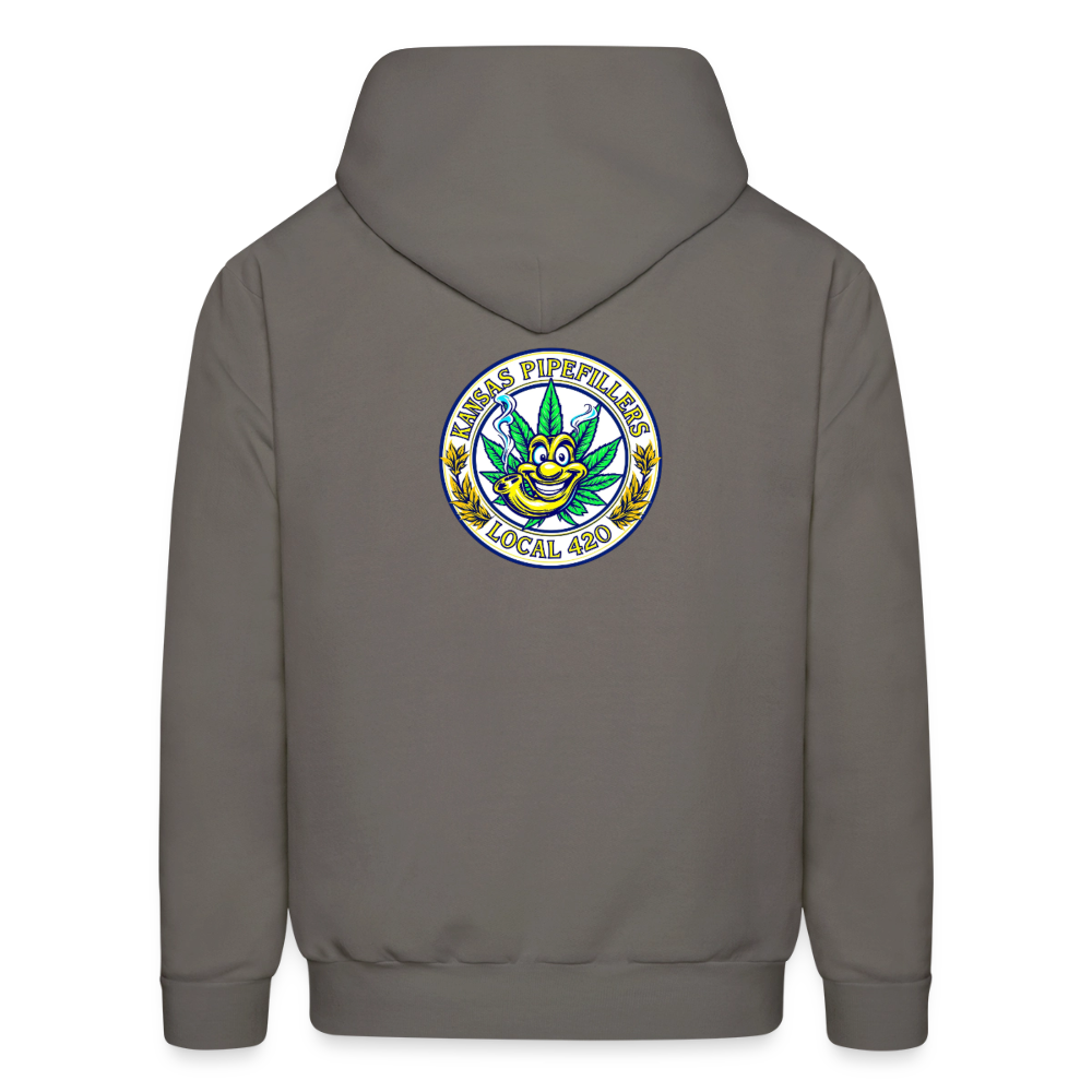 KANSAS PIPEFILLERS LOCAL 420 F/B DESIGNS  Men's Hoodie - asphalt gray