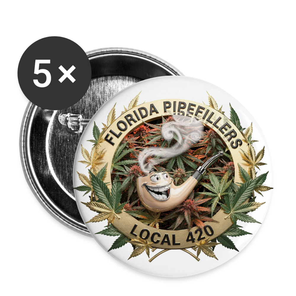 FLORIDA PIPEFILLERS LOCAL 420 Union Buttons small 1'' (5-pack) 3 - white