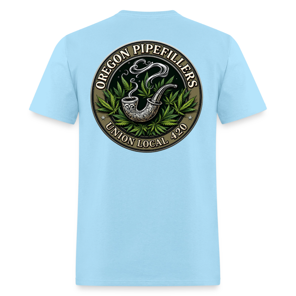 OREGON PIPEFILLERS LOCAL 420 2 EMBLEM Men's T-Shirt - powder blue