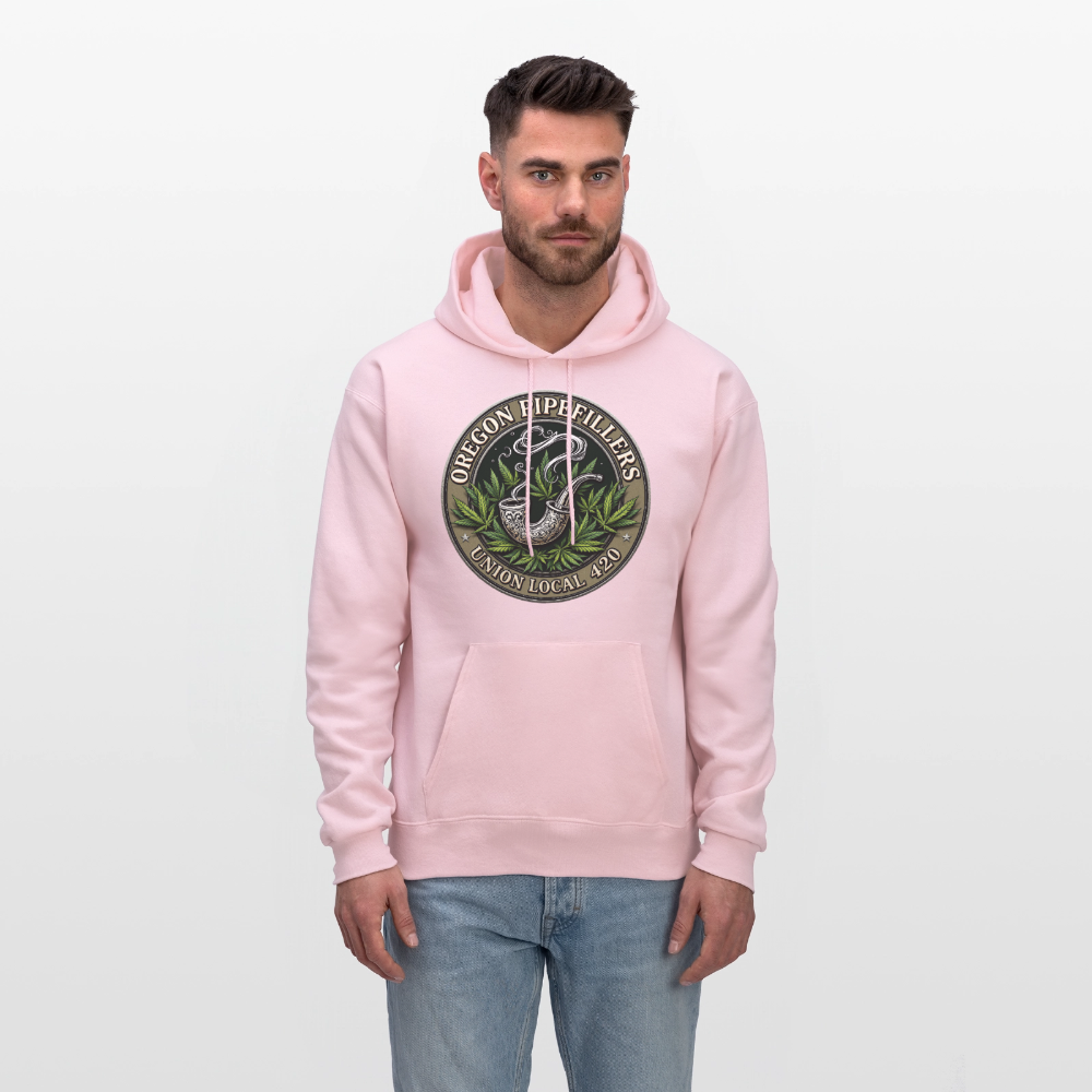 OREGON PIPEFILLERS LOCAL 420 2 EMBLEM Men's Hoodie - pale pink