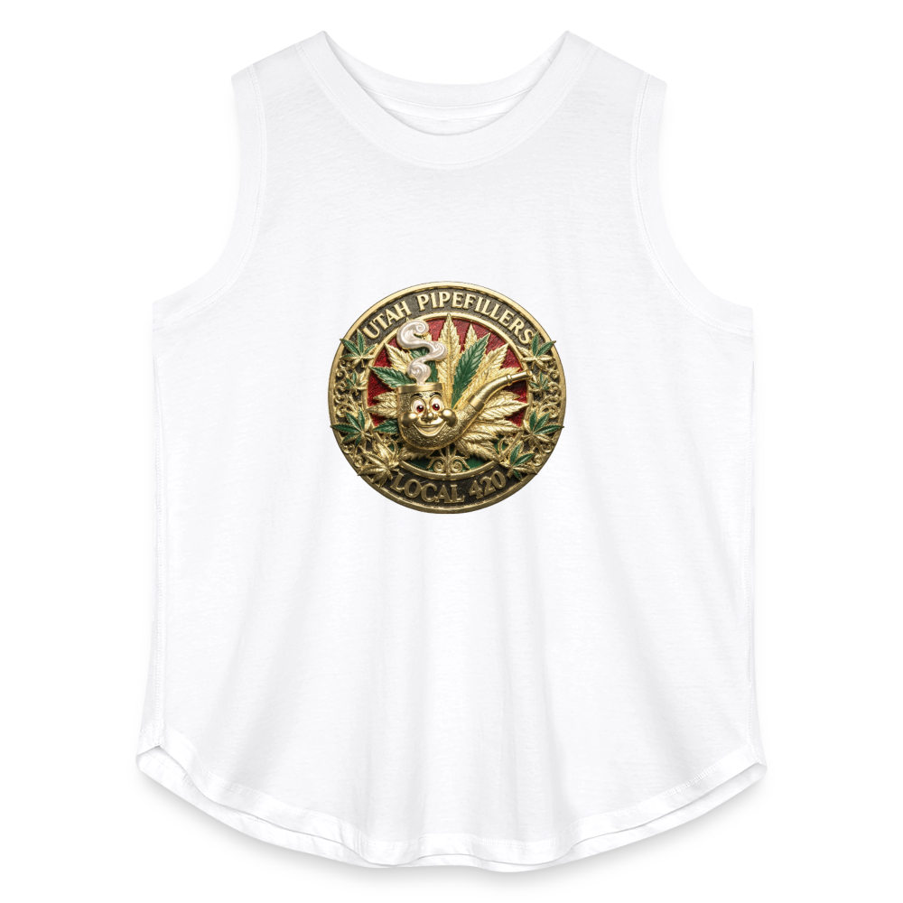UTAH PIPEFILLERS LOCAL 420 F/B DESIGN Women's Curvy Relaxed Tank Top - white