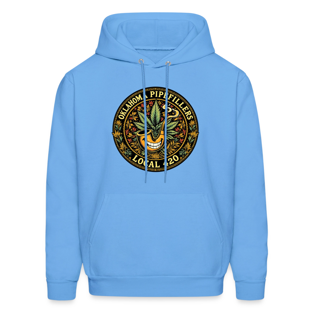 OKLAHOMA PIPEFILLERS LOCAL 420  F/B DESIGNS Men's Hoodie - carolina blue