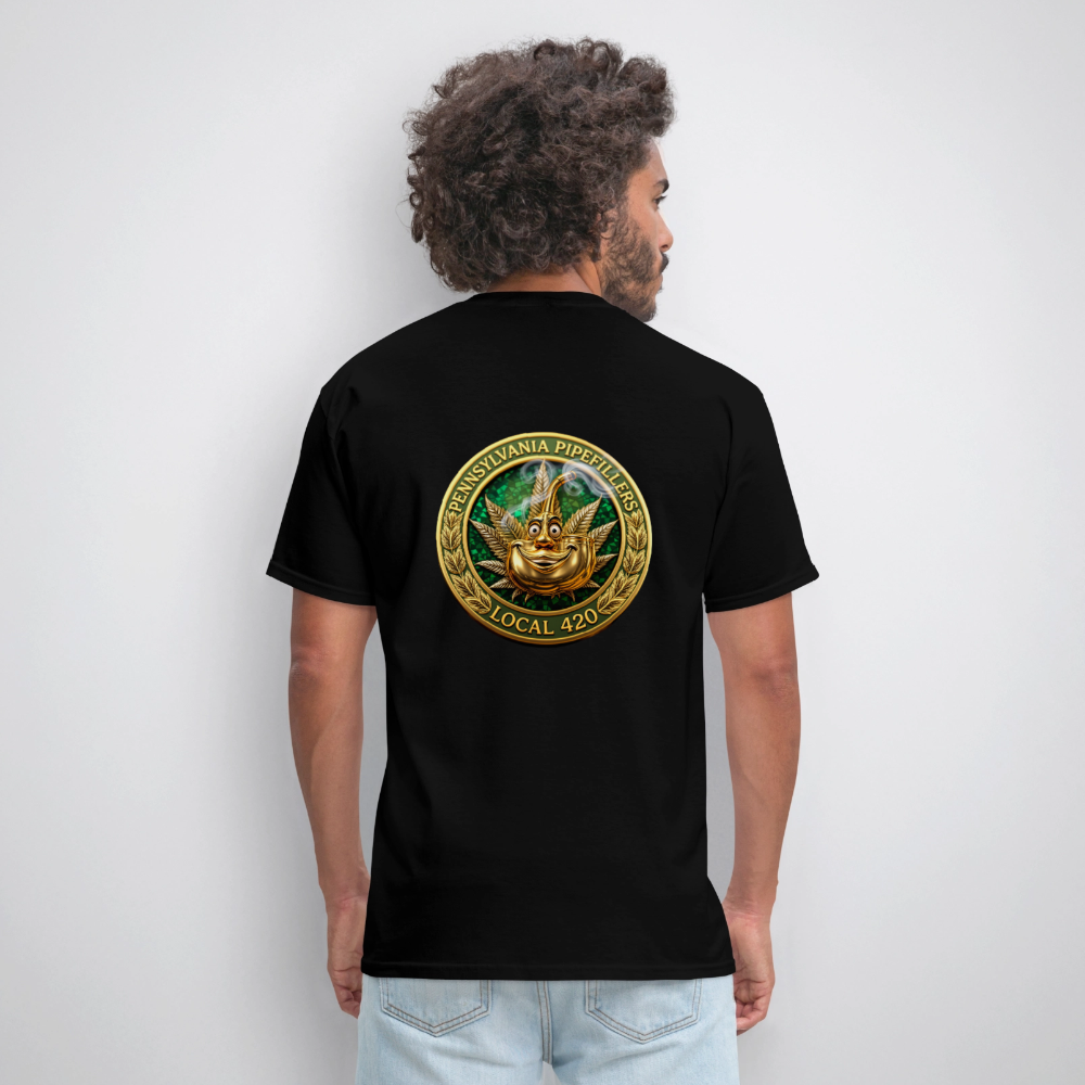 PENNSYLVANIA PIPEFILLERS LOCAL 420 F/B DESIGNS Men's T-Shirt - black