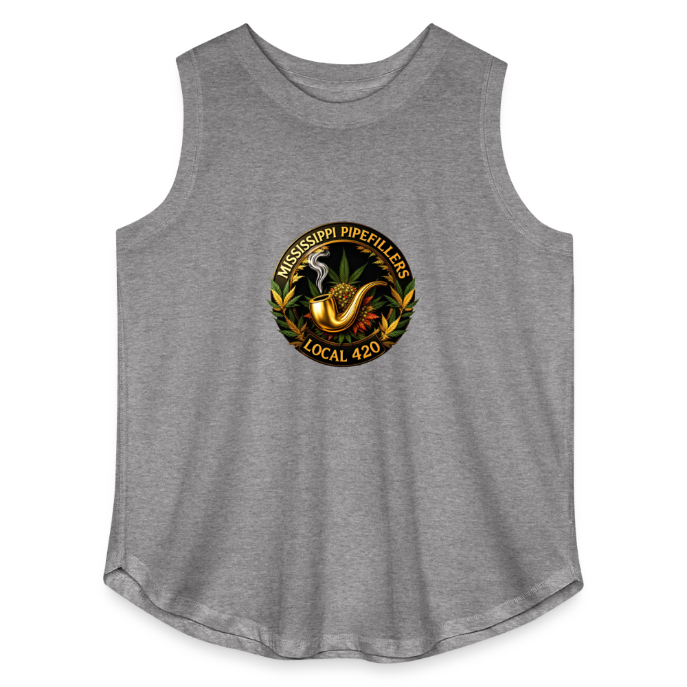 MISSISSIPPI PIPEFILLERS LOCAL 420 Women's Curvy Relaxed Tank Top - granite heather 