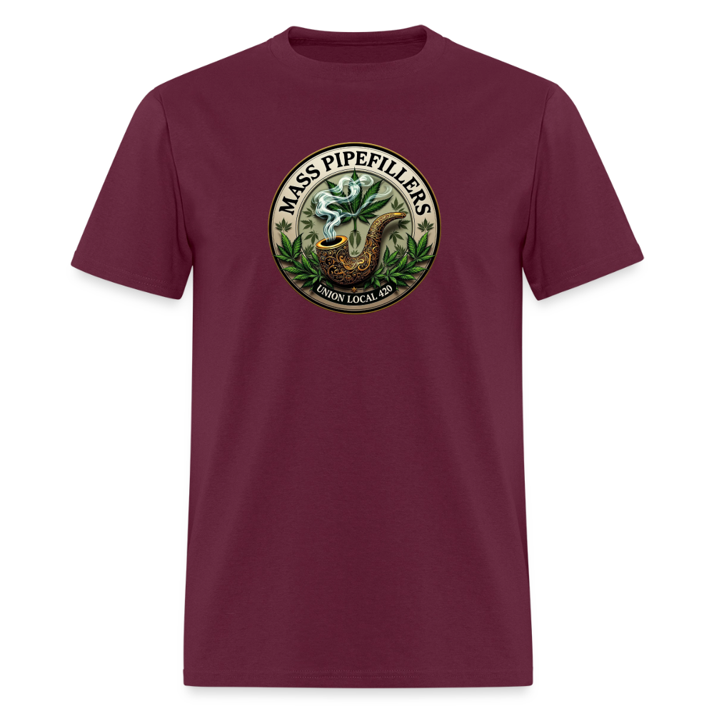 MASS PIPEFILLERS LOCAL 420 Men's T-Shirt - burgundy
