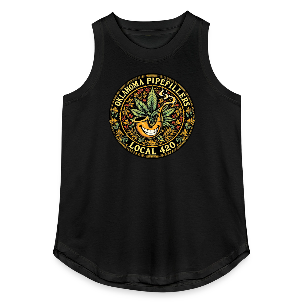 OKLAHOMA PIPEFILLERS LOCAL420 Women's Relaxed Tank Top - black