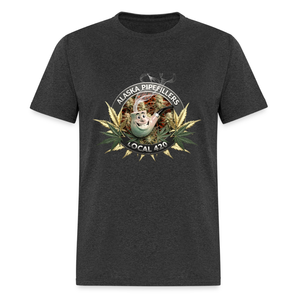 ALASKA PIPEFILLERS LOCAL 420 F/B DESIGN Men's T-Shirt - heather black