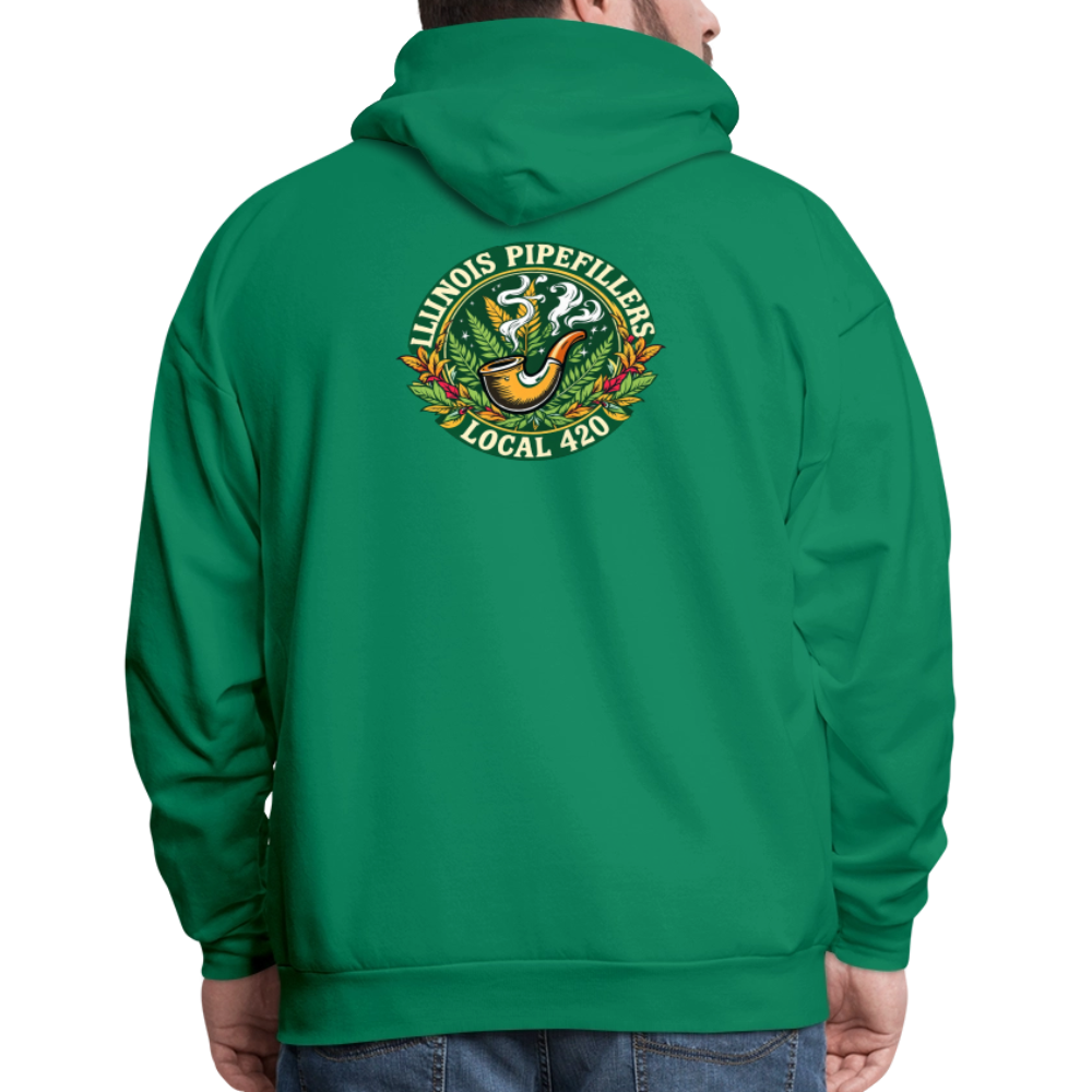 ILLINOIS PIPEFILLERS LOCAL 420 F/B DESIGN Men's Hoodie - kelly green