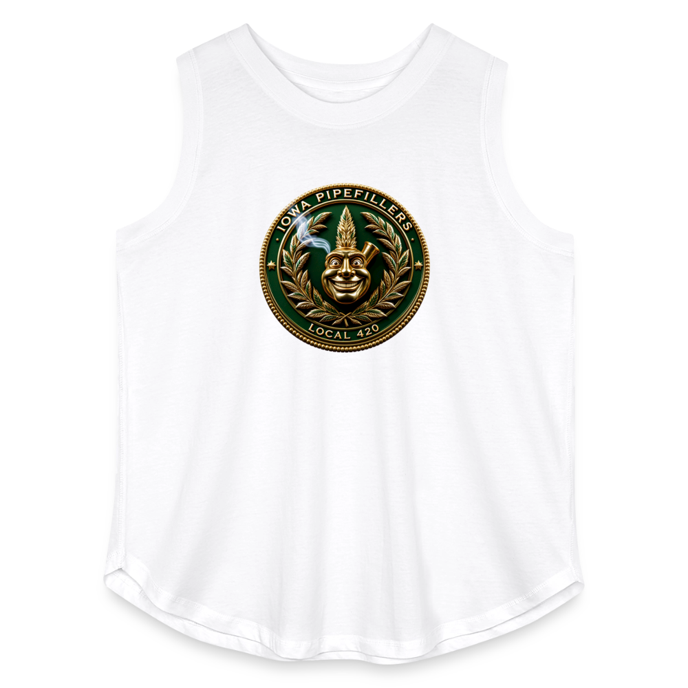 IOWA PIPEFILLERS LOCAL 420 F/B DESIGN Women's Curvy Relaxed Tank Top - white