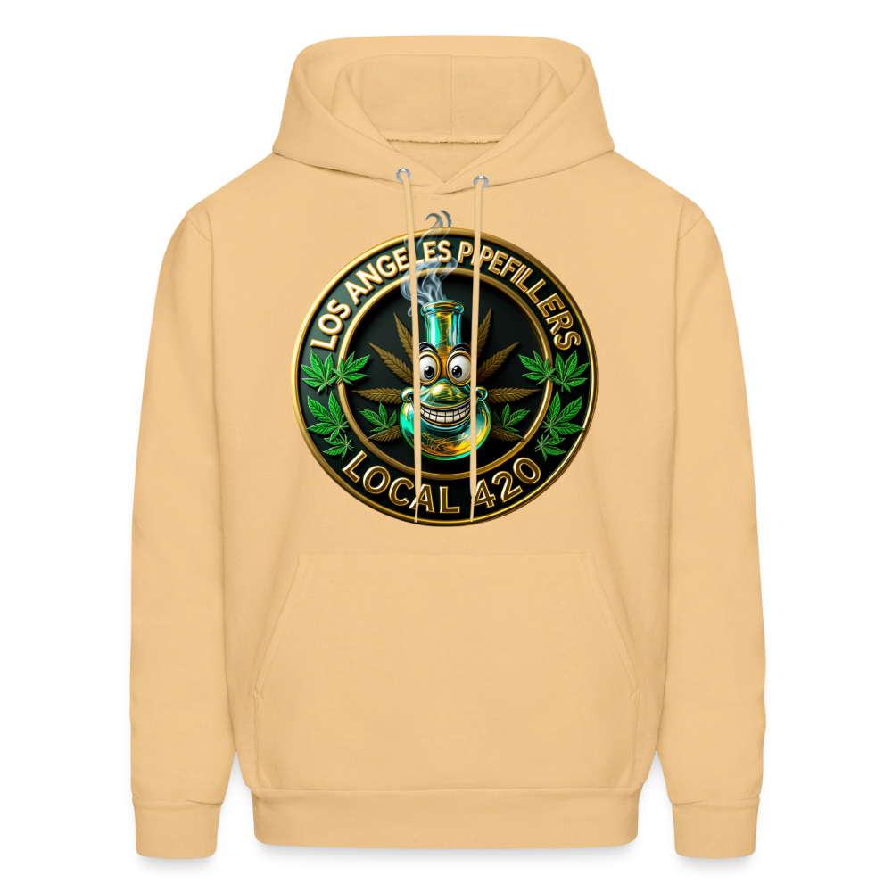 LOS ANGLES PIPEFILLERS LOCAL 420 2 EMBLEM Men's Hoodie - light gold 