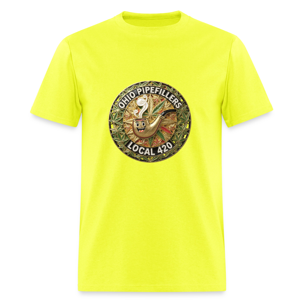 OHIO PIPEFILLERS LOCAL 420  F/B DESIGNS Men's T-Shirt - safety green