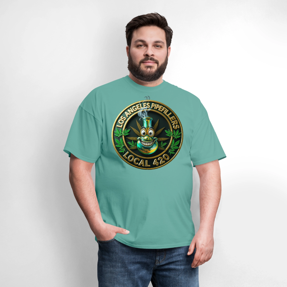 LOS ANGLES PIPEFILLERS LOCAL 420 Men's T-Shirt - aquatic