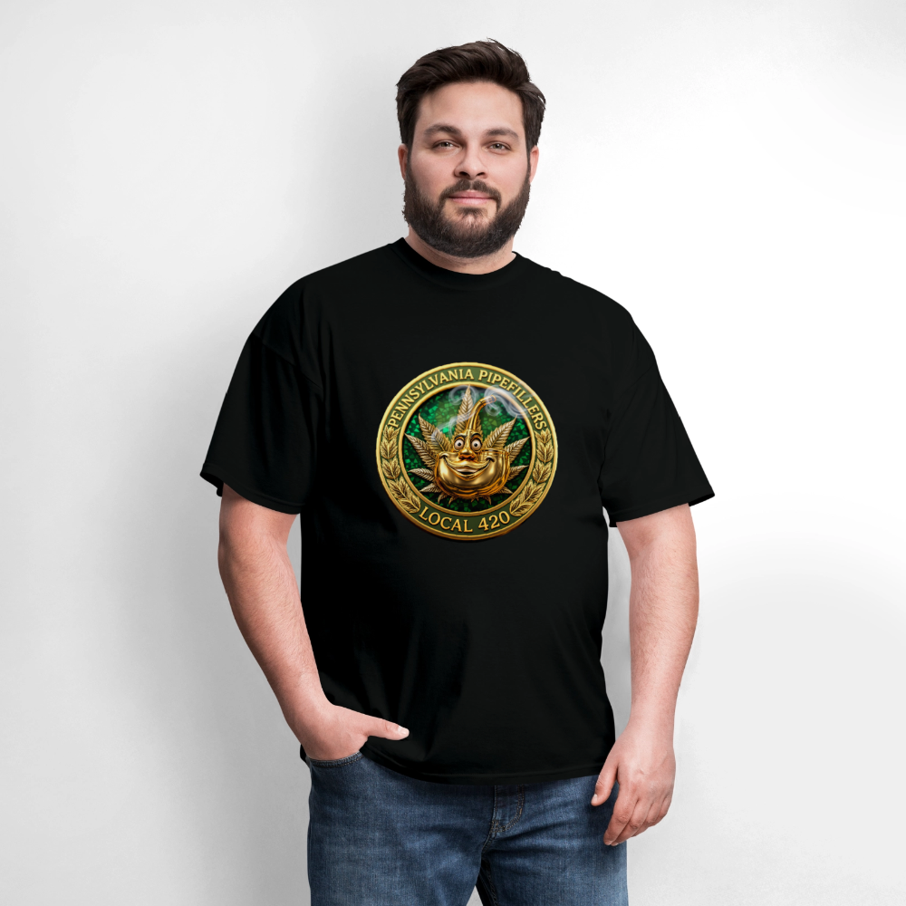 PENNSYLVANIA PIPEFILLERS LOCAL 420 F/B DESIGNS Men's T-Shirt - black