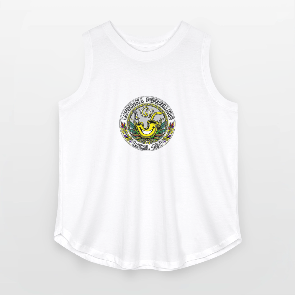 LOUISIANA PIPEFILLERS LOCAL 420 Women's Curvy Relaxed Tank Top - white