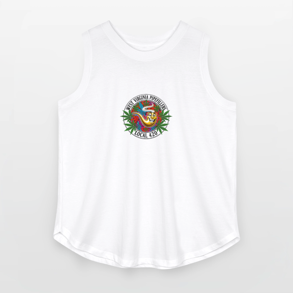 WEST VIRGINIA PIPEFILLERS LOCAL 420 F/B DESIGN Women's Curvy Relaxed Tank Top - white