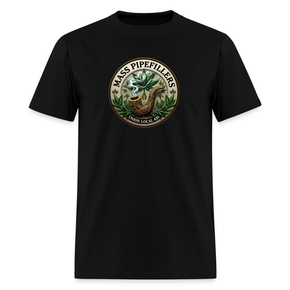 MASS PIPEFILLERS LOCAL 420 2 EMBLEM Men's T-Shirt - black