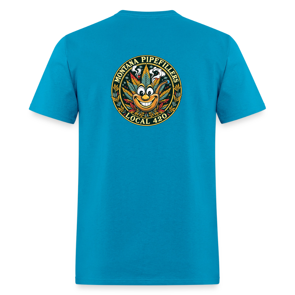 MONTANA PIPEFILLERS LOCAL 420 F/B DESIGN Men's T-Shirt - turquoise