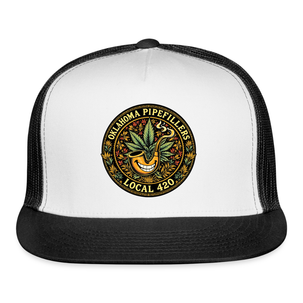 OKLAHOMA PIPEFILLERS LOCAL 420 Trucker Hat - white/black