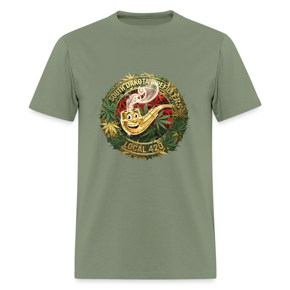 SOUTH DAKOTA PIPEFILLERS LOCAL 420  F/B DESIGN Men's T-Shirt - military green
