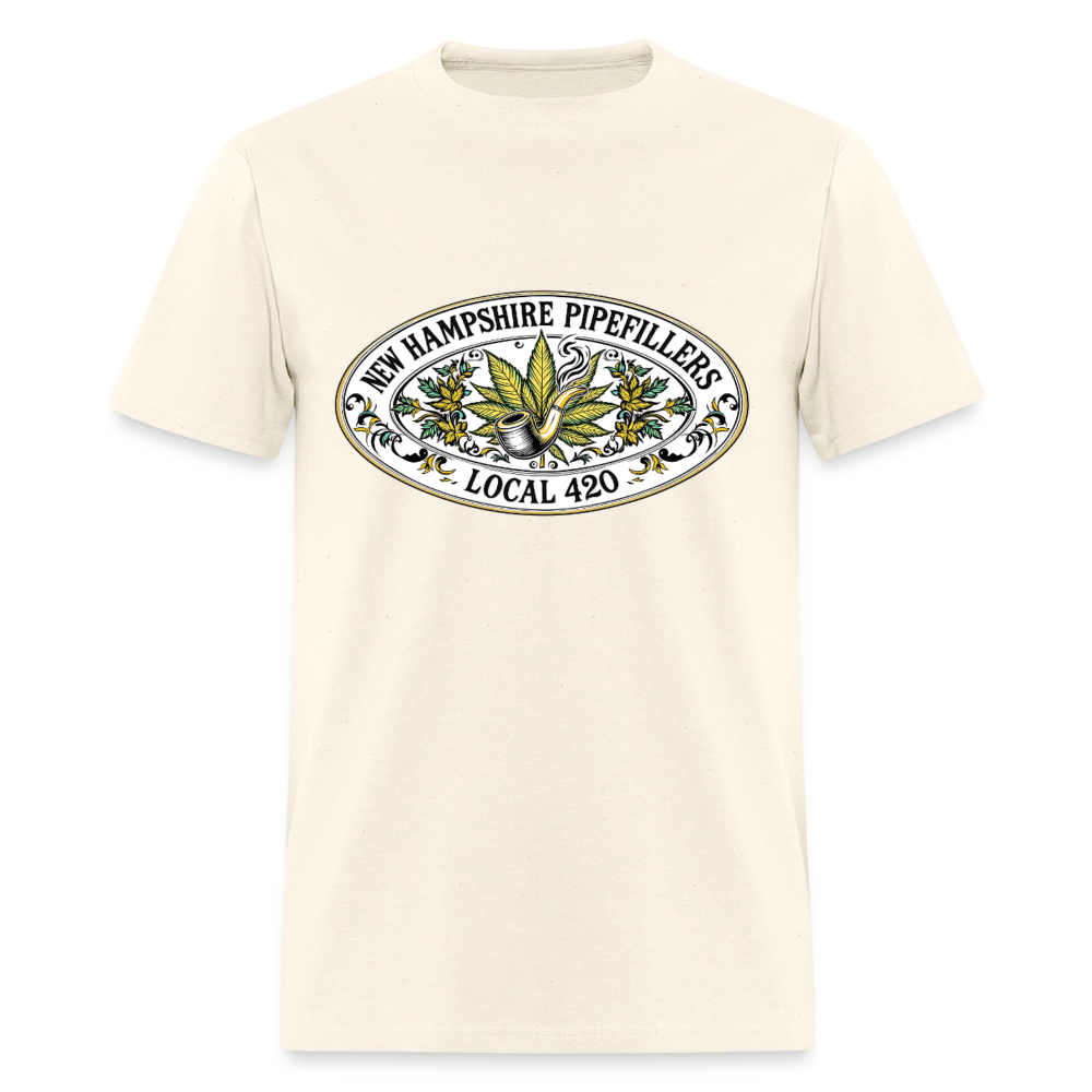 NEW HAMPSHIRE PIPEFILLERS LOCAL 420 2 EMBLEM Men's T-Shirt - sweet cream heather