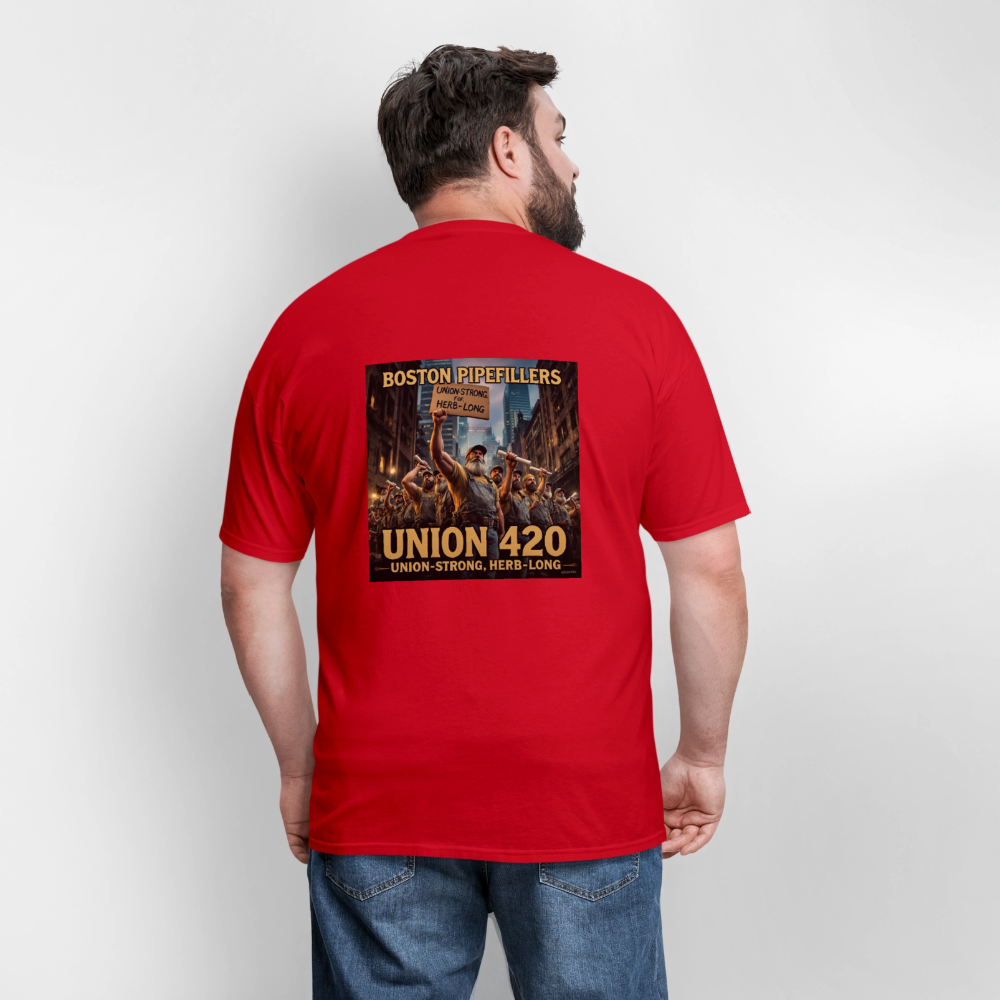 NEW ENGLAND PIPEFILLERS UNION 420 Men's T-Shirt - red