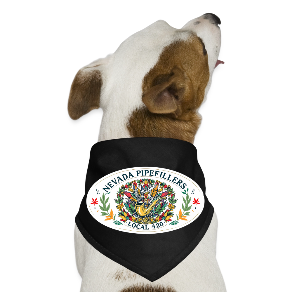 NEVADA PIPEFILLERS LOCAL 420 Oval Design Dog Bandana - black