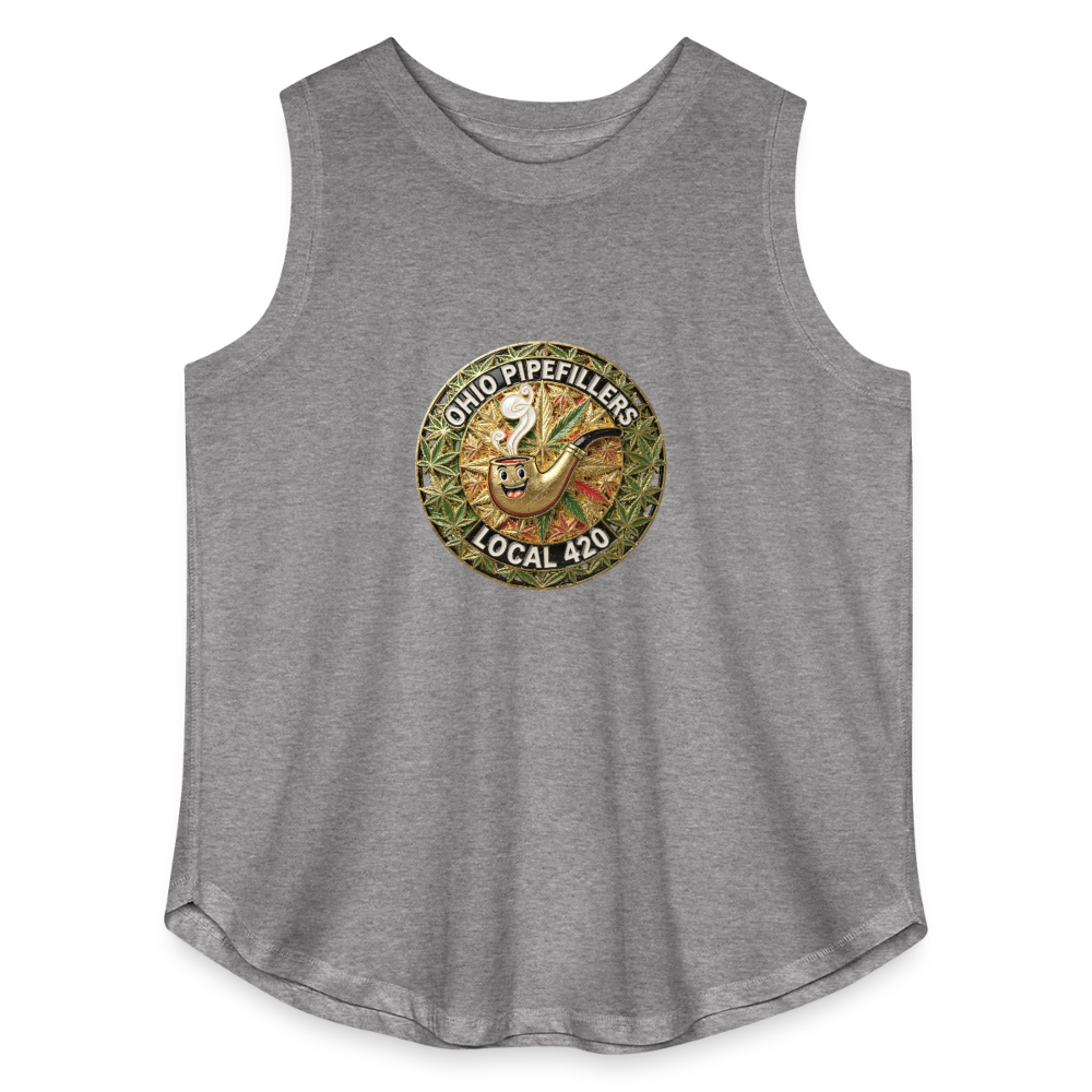 OHIO PIPEFILLERS LOCAL 420  F/B DESIGNS Women's Curvy Relaxed Tank Top - granite heather 