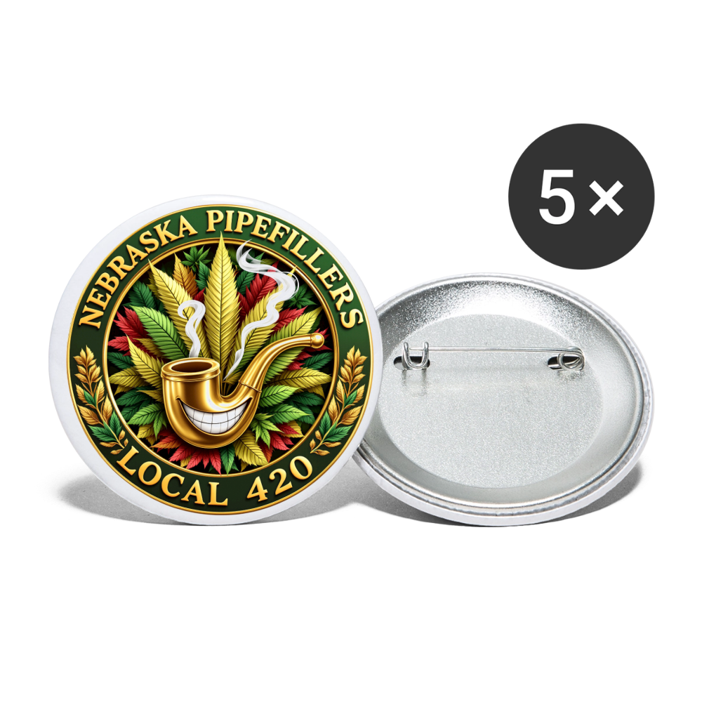 NEBRASKA PIPEFILLERS LOCAL 420 Union Buttons small 1'' (5-pack) - white