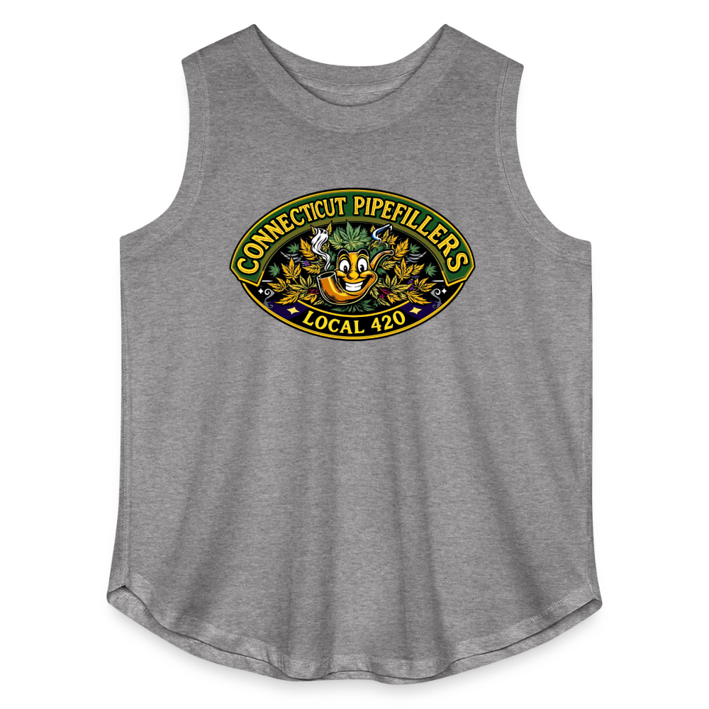 CONNECTICUT PIPEFILLERD LOCAL 420 F/B DESIGN Women's Curvy Relaxed Tank Top - granite heather 