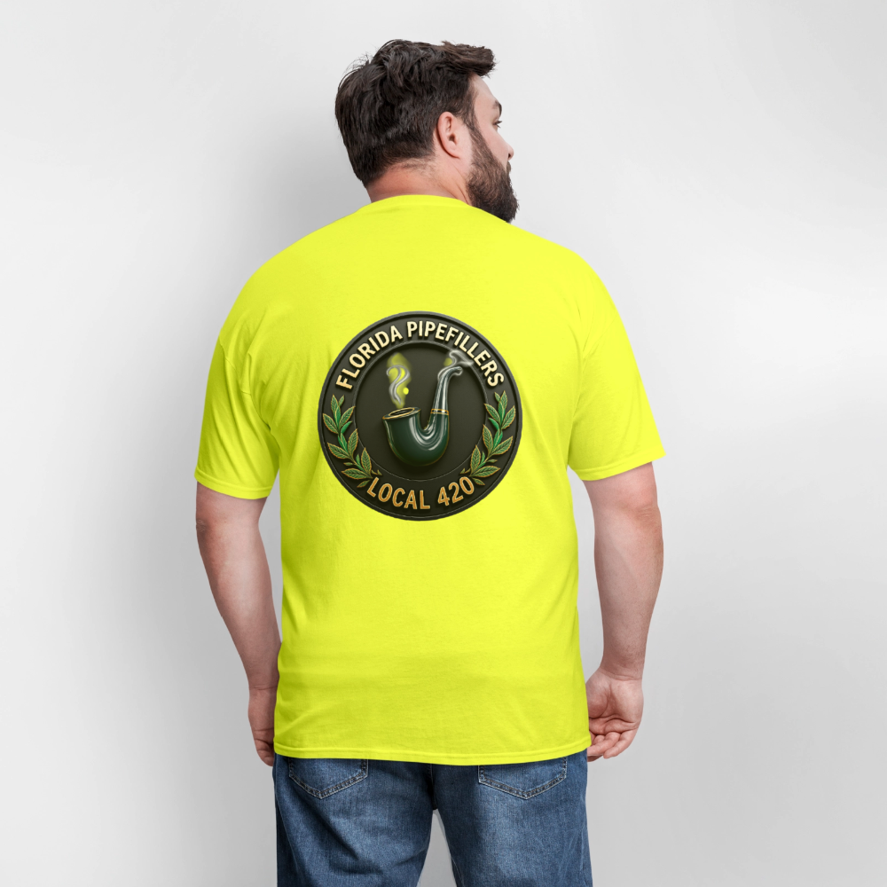 FLORIDA PIPEFILLERS LOCAL 420 F/B DESIGN Men's T-Shirt - safety green
