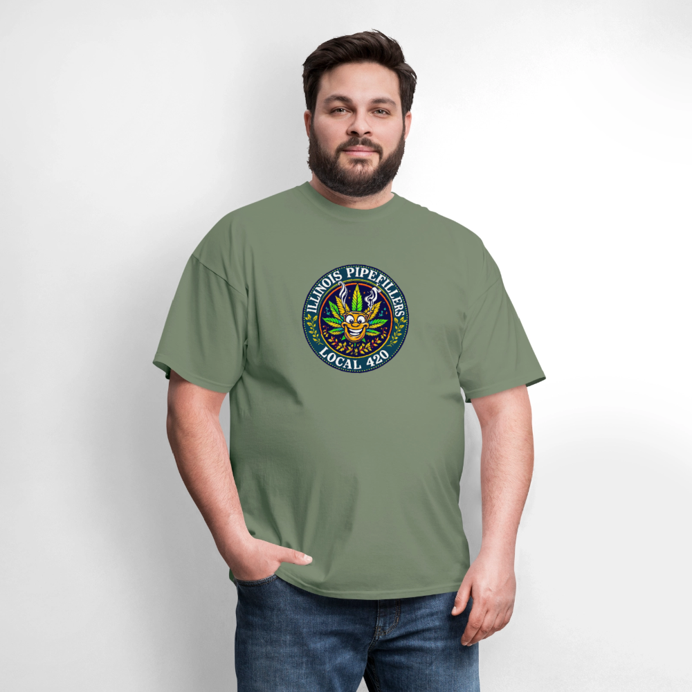 ILLINOIS PIPEFILLERS LOCAL 420 F/B DESIGN Men's T-Shirt - military green