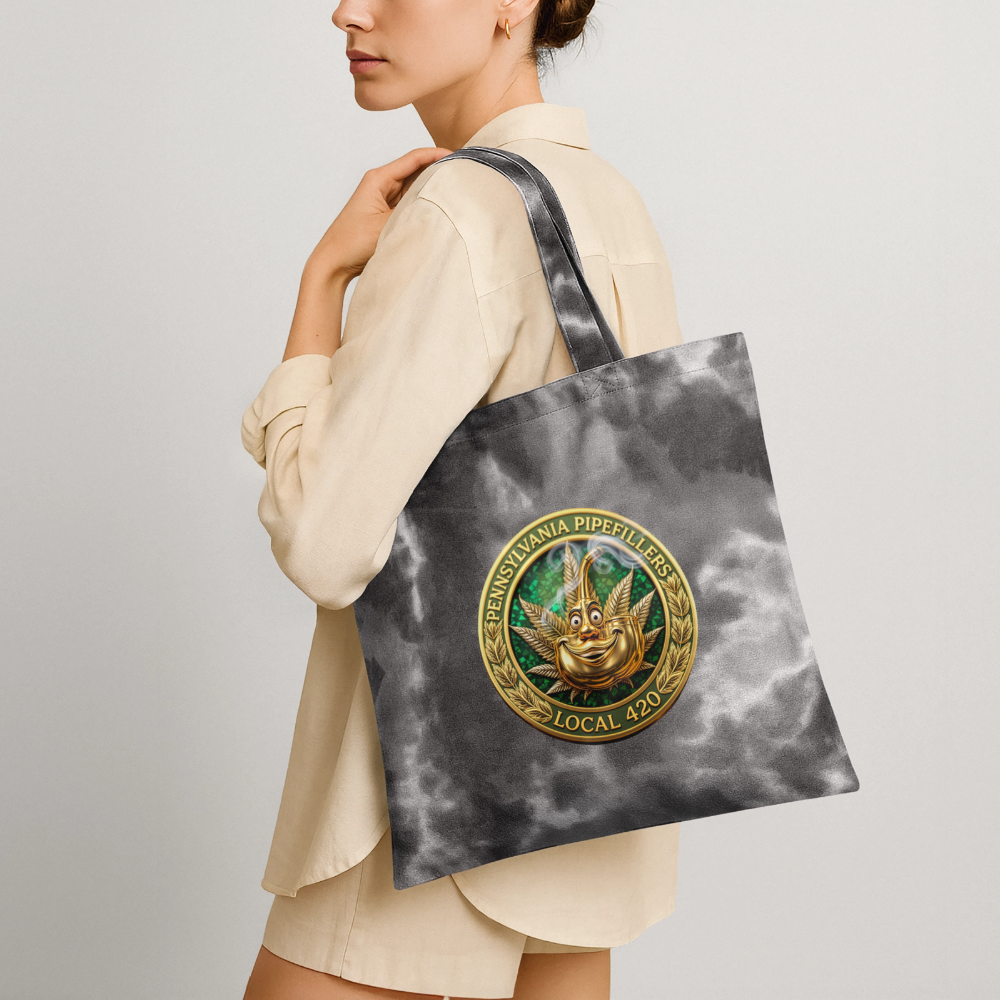 PENNSYLVANIA PIPEFILLERS LOCAL 420 Tie Dye Tote Bag - stormy ash