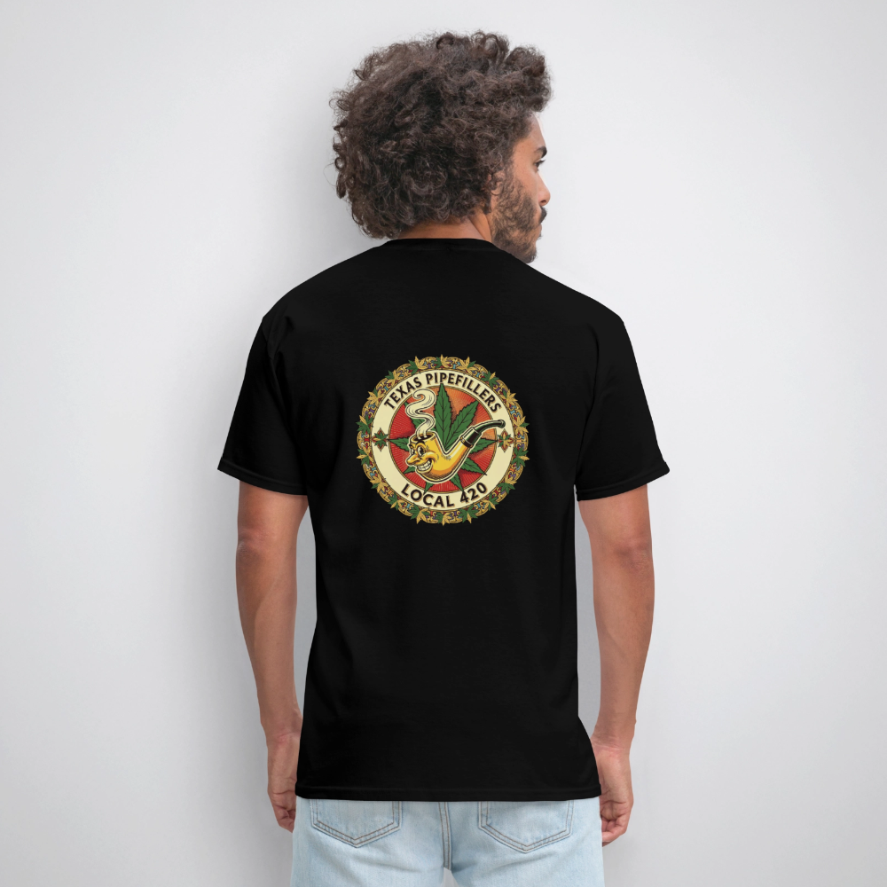 TEXAS PIPEFILLERS LOCAL 420 F/B DESIGN Men's T-Shirt - black