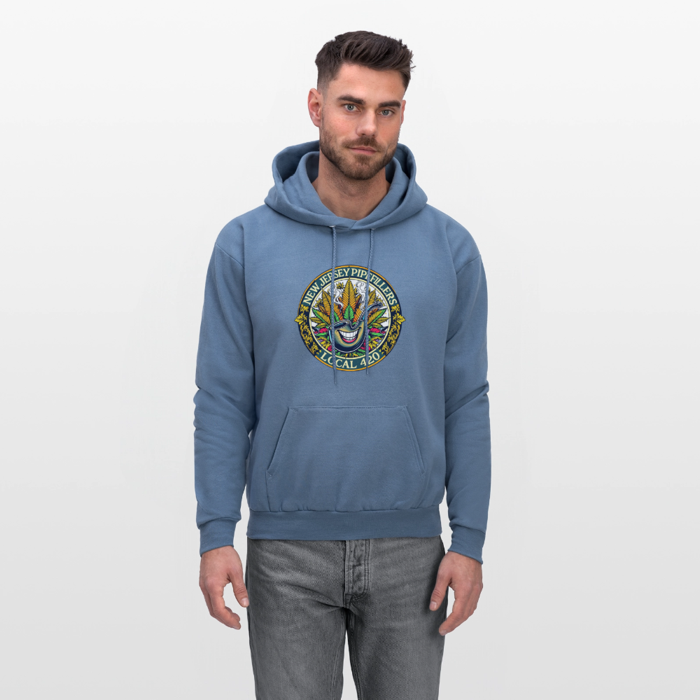 NEW JERSEY PIPEFILLERS LOCAL 420 F/B DESIGN Men's Hoodie - denim blue